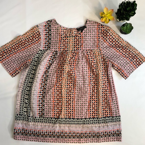 J. Crew Tops - {J CREW} GEO MULTI PRINT TOP